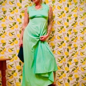 Vintage polyester maxi dress